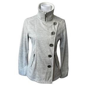 PRANA Womens Small Single Breasted Asymmetrical Heather Grey Jacket